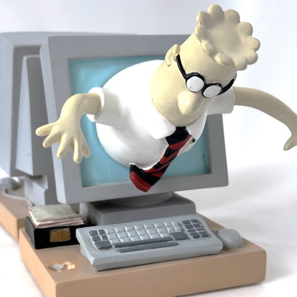 Rare Dilbert Computer Bookends 1990's FIGI Comic/Cartoon Spinning - Picture 1 of 15